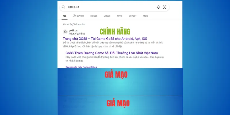 Cách kiểm tra Go88 thật – chỉ dùng go88.com và go88.ca 2 Go88